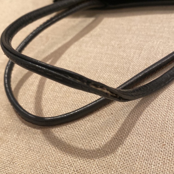 Vintage 1960s COACH Bonnie Cashin Black Lunch Bag Purse w/ Early Mexican Stripe - Picture 14 of 14